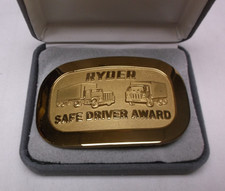 Ryder Trucking Safe Driver Award Belt Buckle