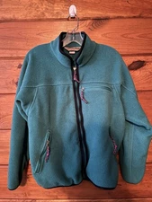 Vintage 90s EMS Eastern Mountain Sports Polartec Full Zip Teal Fleece Medium