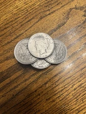 Vintage 1982 The Great American Buckle Co 4 Coins Peace & Morgan Belt Buckle 