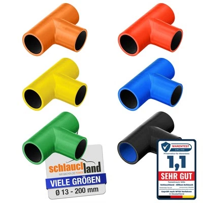 SCHLAUCHLAND GMBH T-STÜCK SILIKONSCHLAUCH ABZWEIG Gummi Schlauch Ansaugung Kühler T Verteiler LLK