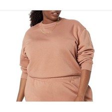 Amazon Essentials Women 5x Oversized Fleece Crop Sweatshirt light brown