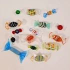 Vintage Murano Blown Wrapped Art Glass Candy Pieces Lot of 15