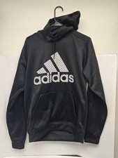 Adidas ClimaWarm Hoodie Mens Medium Black Pullover Athletic Logo Sweatshirt