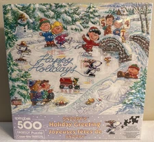 Springbok SNOOPY’S HOLIDAY GREETING Happy Holiday 500 Piece Family Puzzle SEALED