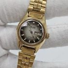 Seiko Hi- Beat Automatic Wrist Watch Women 25mm Brown Dial Gold Tone Day/Date