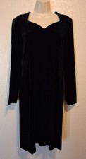 Women's Vintage Jessica Howard Black Velvet Sweetheart Dress Size 8 S/M