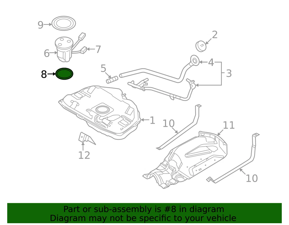 Junta de unidad de emisor de combustible original Ford 4L3Z-9276-AA Foto 2 de 4