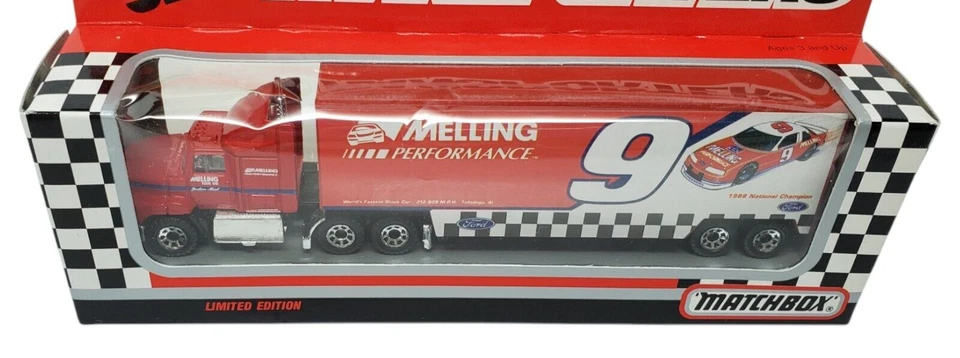 Matchbox Superstar Transporters MELLING Racing Bill Elliott #9 1992 Ltd. Ed NIP - Image 2 of 4
