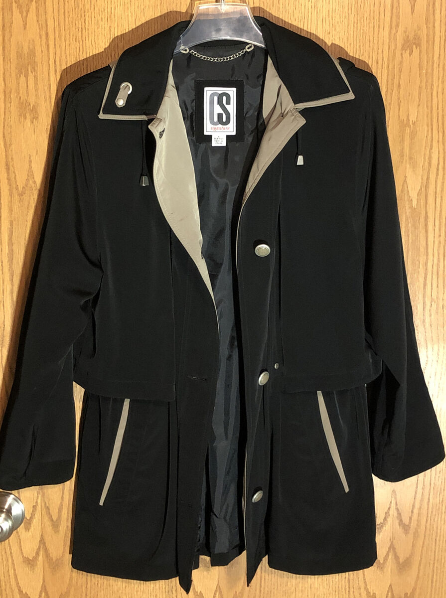 CS Signature Ladies Small Windbreaker Coat Lined Hooded CS Signature Ladies Small Windbreaker Coat Lined Hooded
