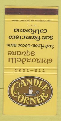 Matchbook Cover - Candle Corner San Francisco CA 30 Strike
