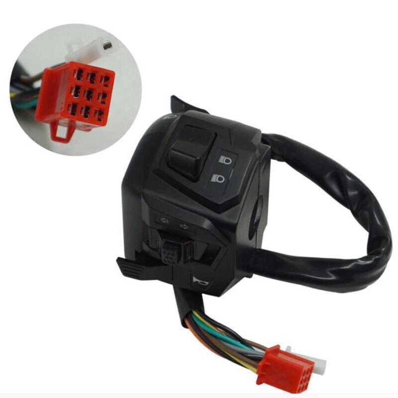 2x Interruptor de control de manillar de motocicleta 7/8" luz de señal de giro de bocina izquierda y derecha Foto 4 de 4
