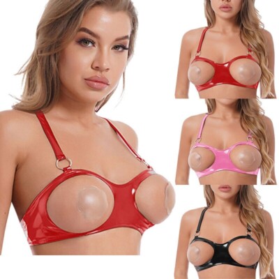 DE Damen Spitze BH Sexy Dessous Push Up Bra Bustier Offene Bikini Oberteile Tops