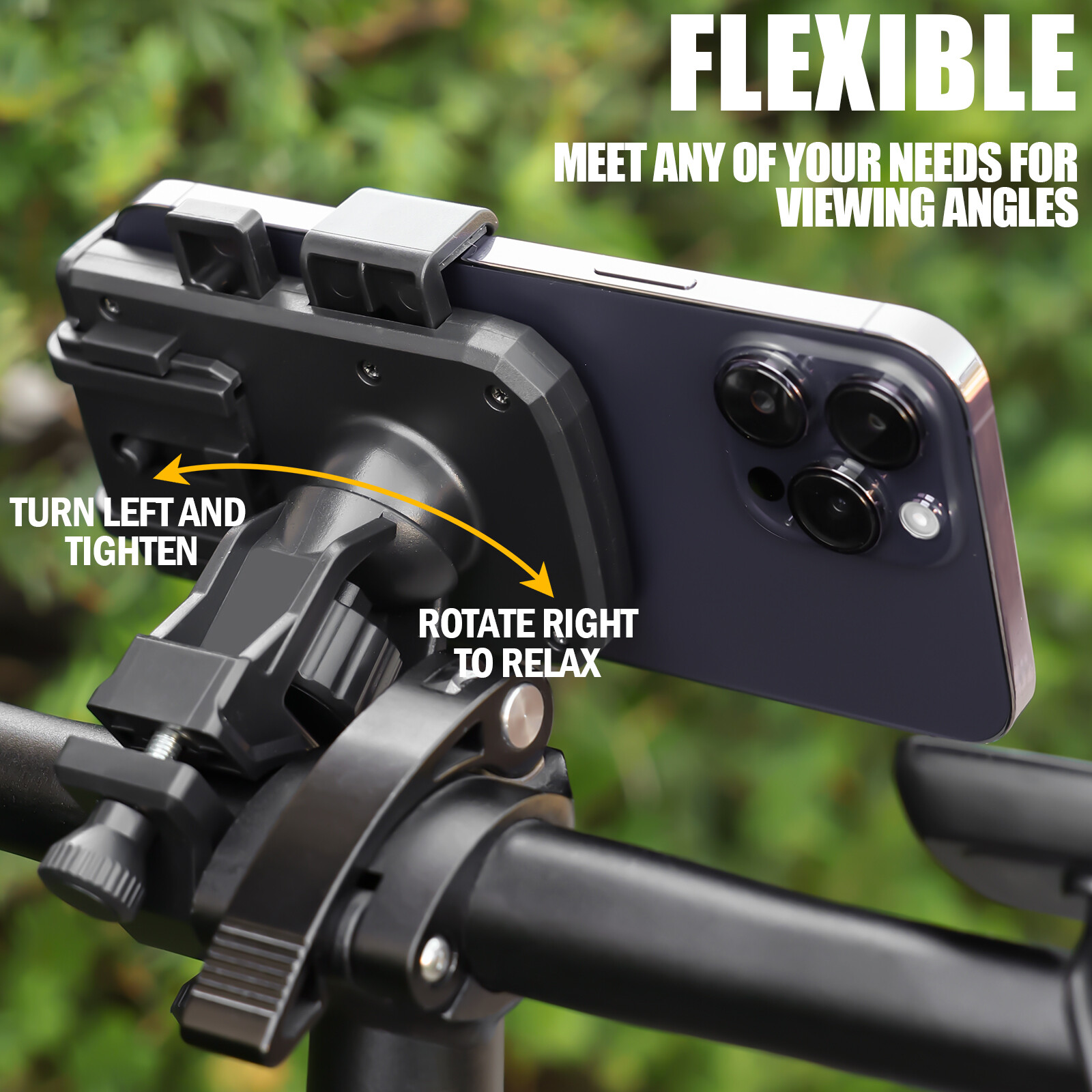 Bike Phone Holder 360° Rotatable Motorcycle Handlebar Cell Phone Mount