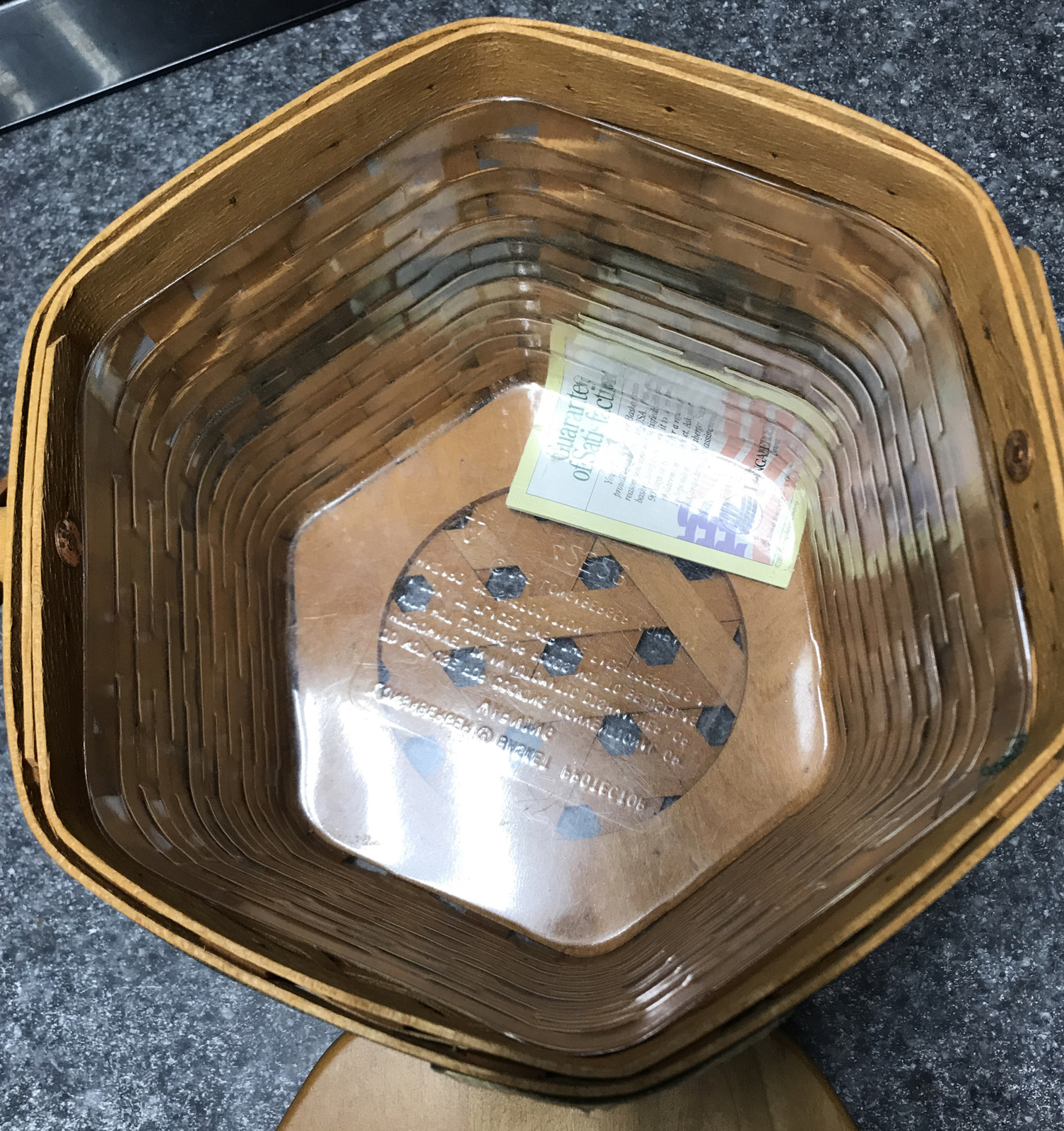 LONGABERGER 1997 Christmas Snowflake Basket-2 Protectors, Liner, Lid & Tie-On