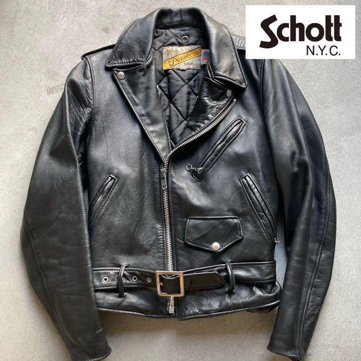Schott Perfecto Double Leather Riders Jacket Size 32 Made in Schott Perfecto Double Leather Riders Jacket Size 32 Made in
