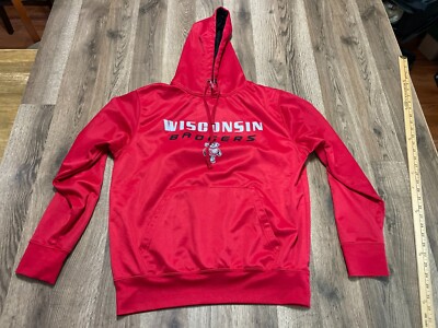 Campus Heritage Hoodie, Unisex Size Large, Red, Wisconsin Badgers, Pullover