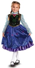 Anna Deluxe Disney Frozen Princess Blue Fancy Dress Up Halloween Child Costume