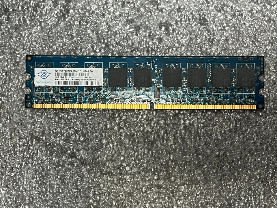 Nanya NT1GT72U8PA1BY-3C - 1GB (1X1GB) 667Mhz 2RX8 PC2-5300E - Image 2 of 3