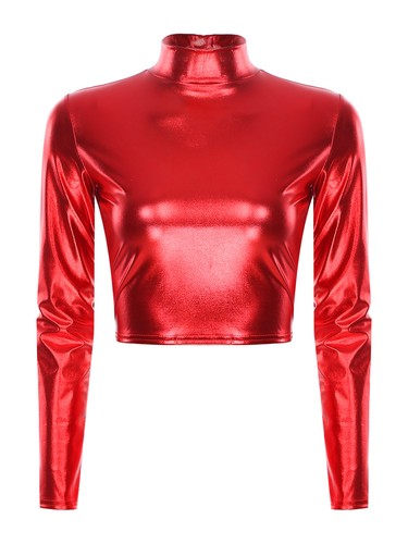 Womens Crop Top With Shorts Booty Outfit Swimsuit 2PCS Party Metallic Dancings - 第 28/57 張圖片