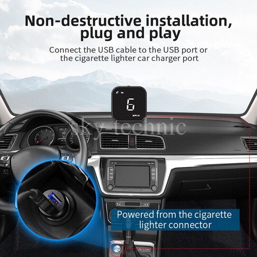 Digital Car HUD GPS Speedometer Head Up Display MPH KMH Compass Overspeed Alarm - Bild 7 von 13