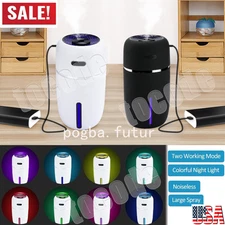 Quiet LED Mini Car Humidifier Air Purifier Aroma Essential Oil Diffuser 200ML