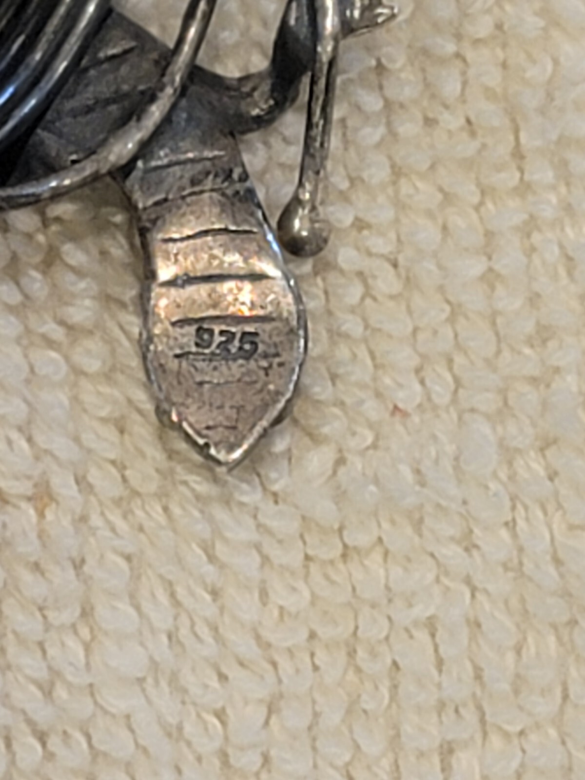 Sterling Salamander Lizard Silver Ring coiled wir… - image 2