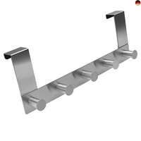 TüRgarderobe Zum EinhäNgen | Edelstahl | 30 Cm | 5 TüRhaken Als TüRhakenleiste |