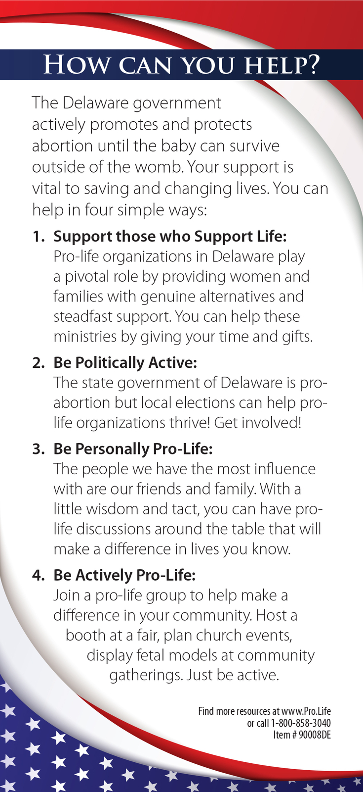 Delaware Stats Card Brochure (Pack of 50)