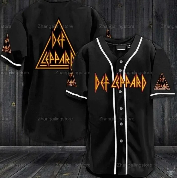 Men Def Leppard Rock Band Baseball Jersey Shirt