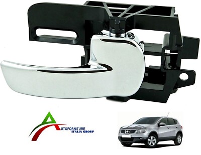 Samfox Maniglia Interna Auto Posteriore Destra Per Nissan Qashqai 2007-2013 - Ricambio ABS Cromato Nero Argento - 80670JD00E