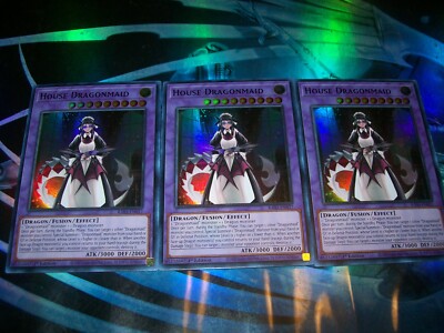3x House Dragonmaid 1st Edition Super Rare RA03-EN037 Yu-Gi-Oh!