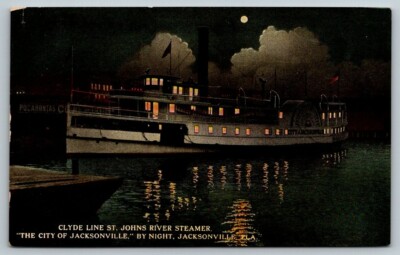 Steamer  ''The City of Jacksonville''  Clyde Line   Florida    Postcard  c1910