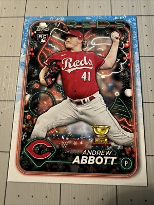 Andrew Abbott 2024 Topps Holiday Rookie Cards Reds Pitcher Mint H82