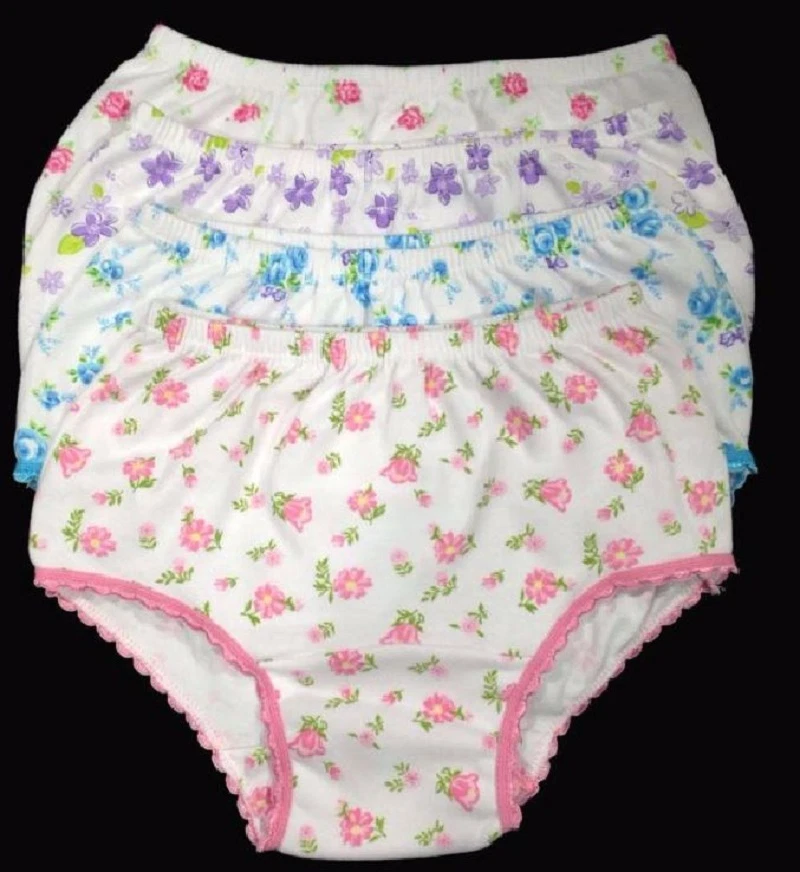 4pk Girl's Underwear 100% Cotton Colors Designs Infant Toddler Preteen Size 1-12 - Image 2 of 4