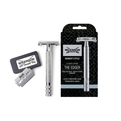 Wilkinson Sword Double Edge Razor for Men with 5 Double Edge Razor Blades Refill