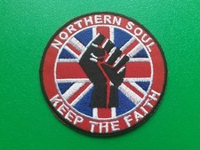 Northern Soul Patch Sew / Iron On Badge Keep The Faith Union Jack