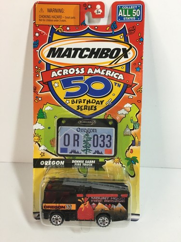 Matchbox Across America 50th Birthday Series OREGON Dennis Sabre Fire Truck-#033 - Picture 4 of 6