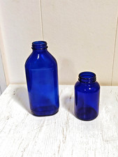 Vintage Cobalt Blue Glass Medicine Bottle Made in USA