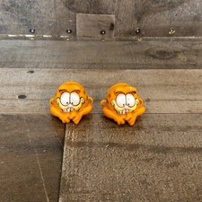Vintage Garfield Bow Biter Shoe Lace Locks Set Of 2 Retro Sneakers 1980s