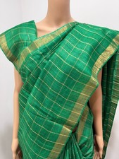 Raw Silk Saree with all over Zari Lines and Zari Border