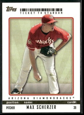 2009 Topps Ticket to Stardom Max Scherzer #39 Gold /50 Arizona Diamondbacks