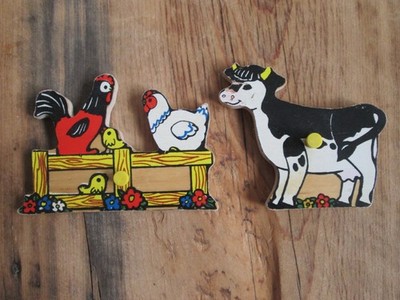 Fisher Price #507 Farm Animals Puzzle Pick-Up & Peek Wood Replacement Pieces