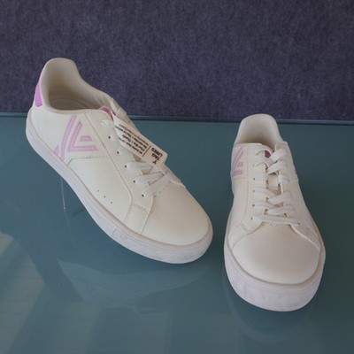 YY Nation Fractus Cactus Sneakers Womens 6 White Pink Vegan Leather Sustainable