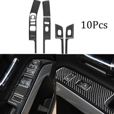 Real Carbon Fiber Window Lift Switch Panel Cover Trim For Silverado SIERRA 2014+