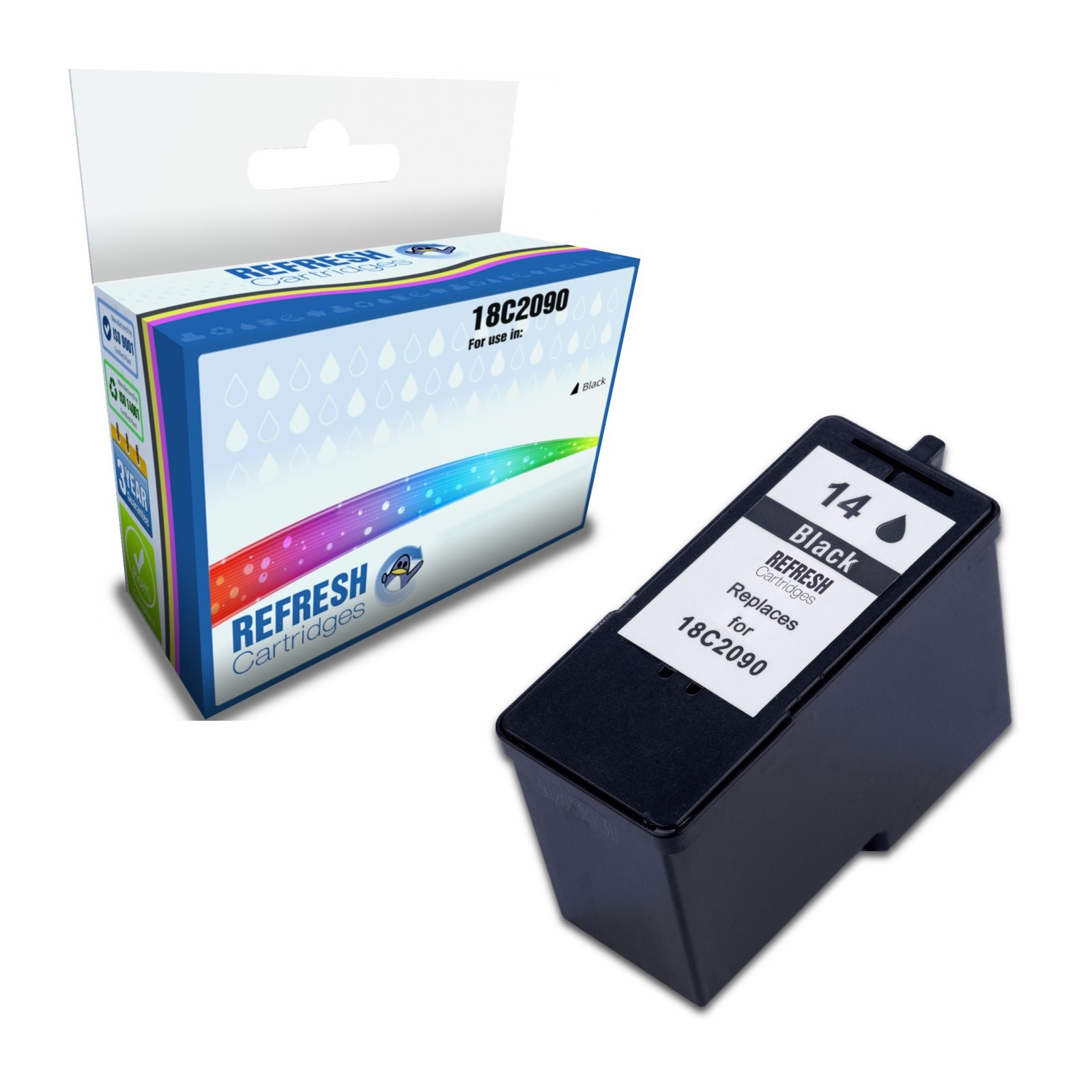 Refresh Cartridges Black 18C2090 Ink Compatible With Lexmark Printers