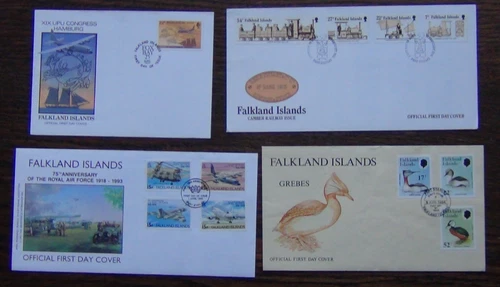Falkland Island 1984 Glebes 1985 UPU Railway 1993 RAF on First Day Cover Used