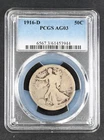 AG03 1916-D PCGS Walking Liberty Silver Half Dollar 50c USA Coin AG 3