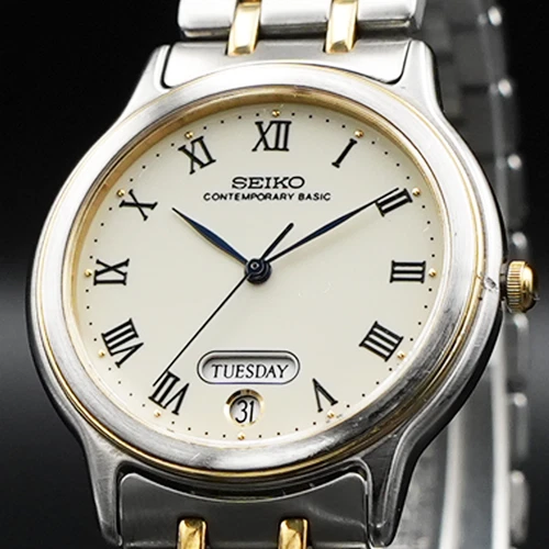 [New Batt] SEIKO Vintage CONTEMPORARY BASIC 5H23-6B90 Men's Watch Quartz From JP
