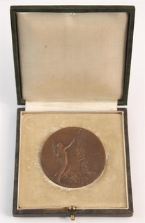 Antique 1904 French Art Nouveau Le Matin Newspaper Bronze Commemorative Medal NR