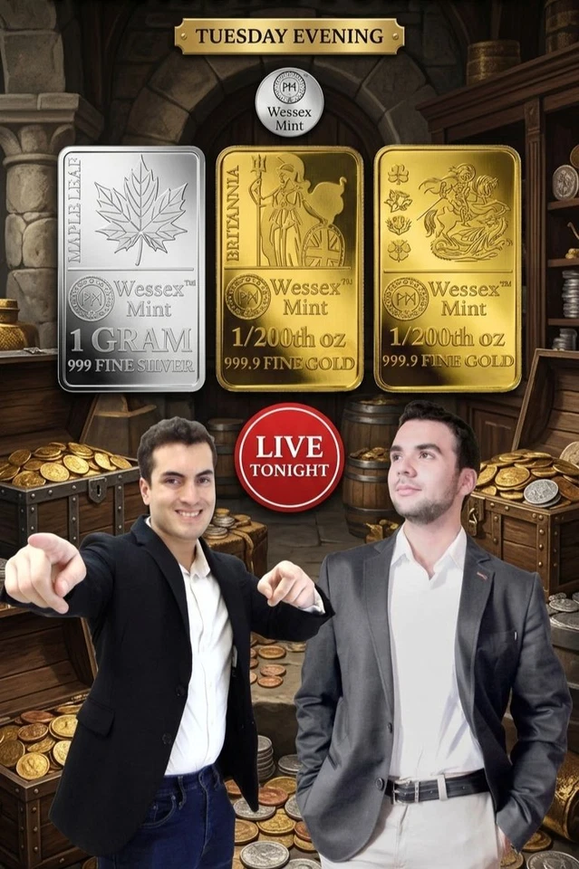 Wessex Mint Bullion Deals – Gold, Silver, Copper - Auctions starting at £2!